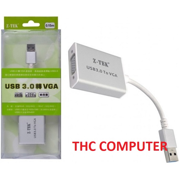 Cáp USB 3.0 to VGA Z-tek ZY197 Cao cấp